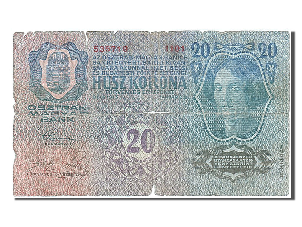 Billet, Autriche, 20 Kronen, 1913, 1913-01-02, B
