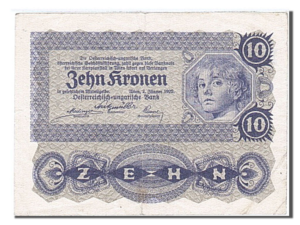 Banknote, Austria, 10 Kronen, 1922, 1922-01-02, EF(40-45)