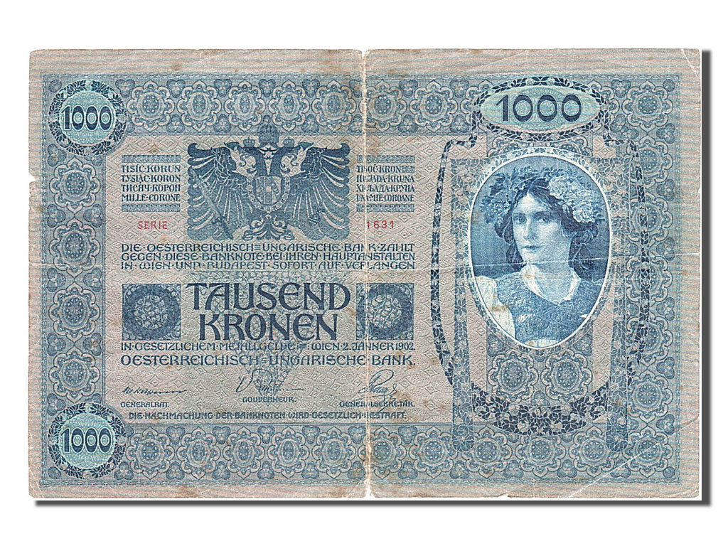 Banknote, Austria, 1000 Kronen, 1902, 1902-01-02, VF(20-25)