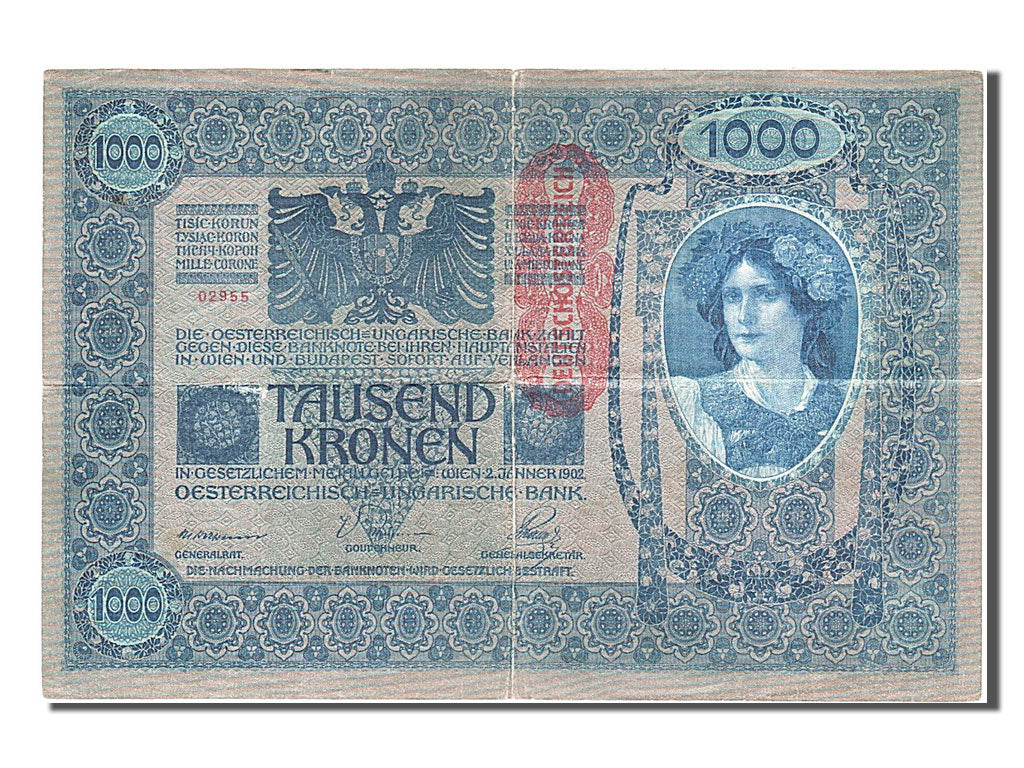 Geldschein, Österreich, 1000 Kronen, 1902, 1902-01-02, S+