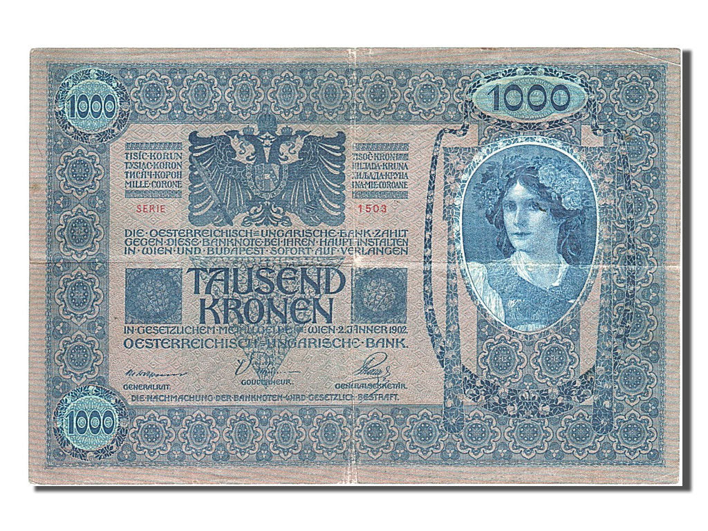 Geldschein, Österreich, 1000 Kronen, 1902, 1902-01-02, S+