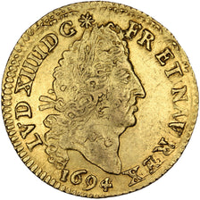 FRANCE, 1/2 Louis d'or aux 4 L, 1/2 Louis D'or, 1694, Paris, KM #301.1,...