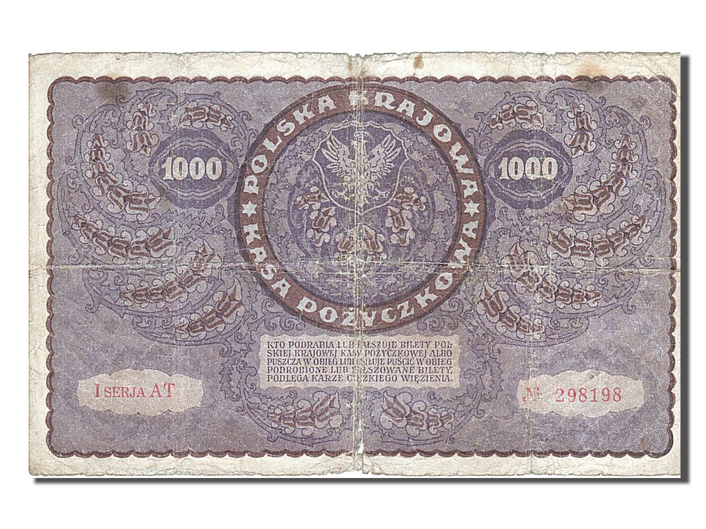 Poland, 1000 Marek, 1919, KM #29, 1919-08-23, VF(20-25), 298198