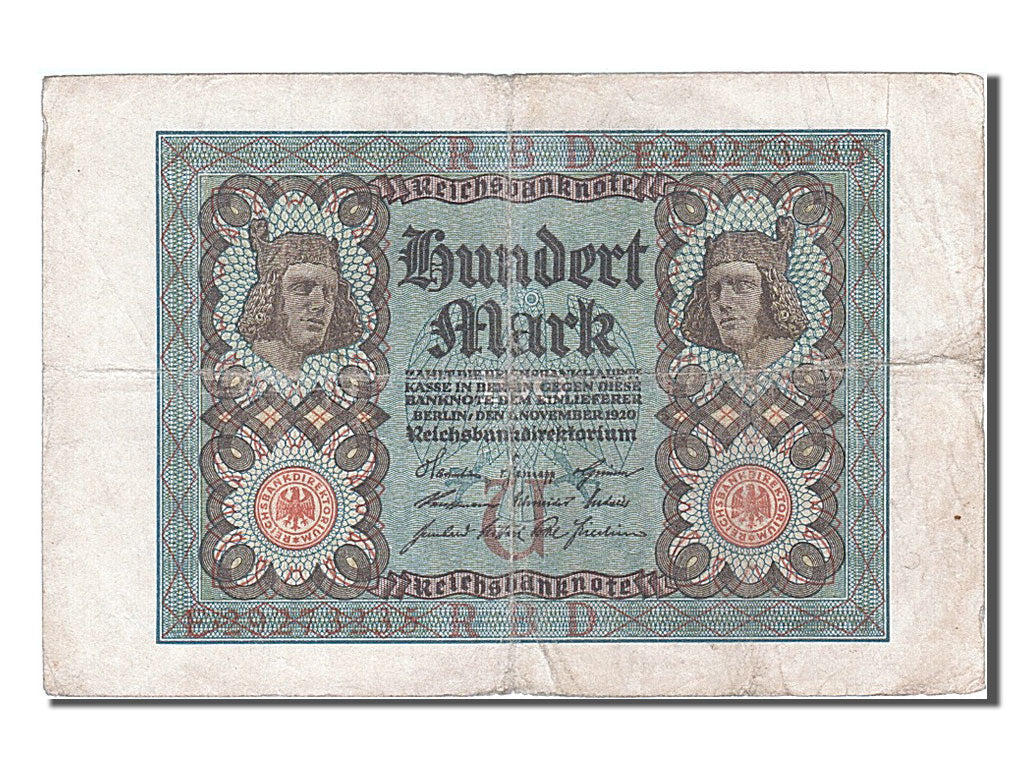 Billet, Allemagne, 100 Mark, 1920, 1920-11-01, TB+