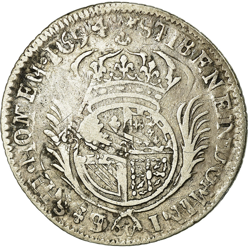 Coin, France, Louis XIV, 1/8 Écu de Flandre aux plumes, 1/8 Ecu, 1694, Lille