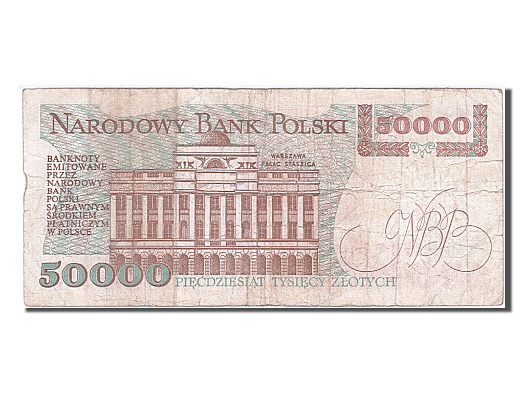 Poland, 50,000 Zlotych, 1989, KM #153a, 1989-02-01, VG(8-10), N 0077437