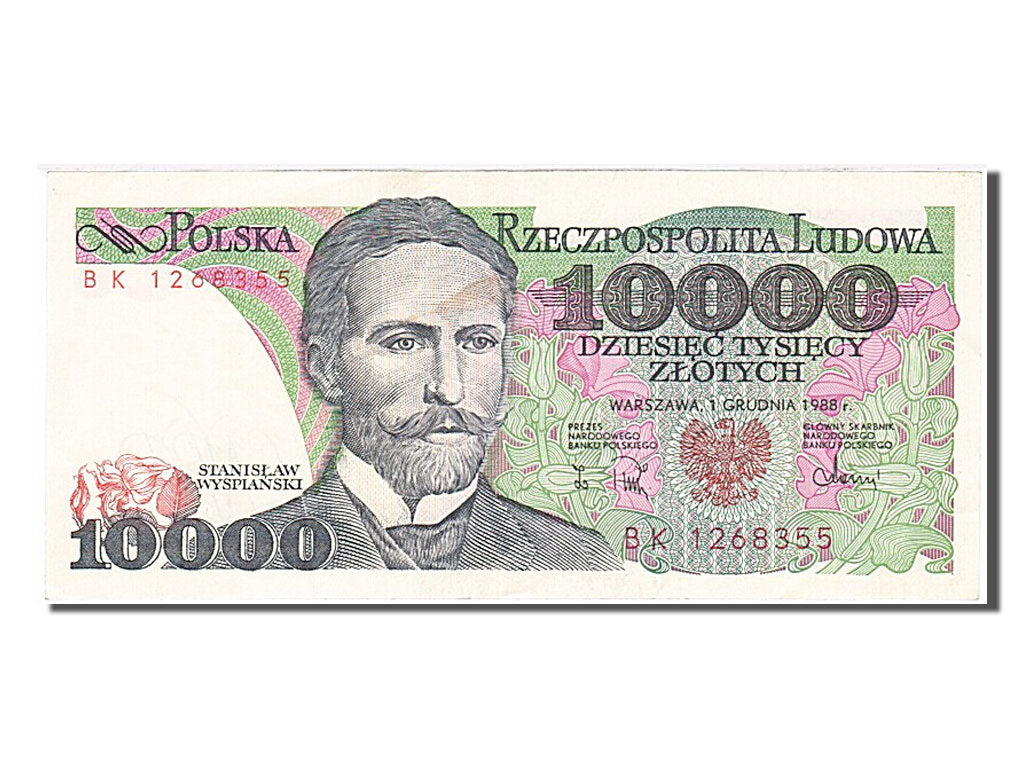 Poland, 10,000 Zlotych, 1988, KM #151b, 1988-12-01, AU(55-58), BK 1268355