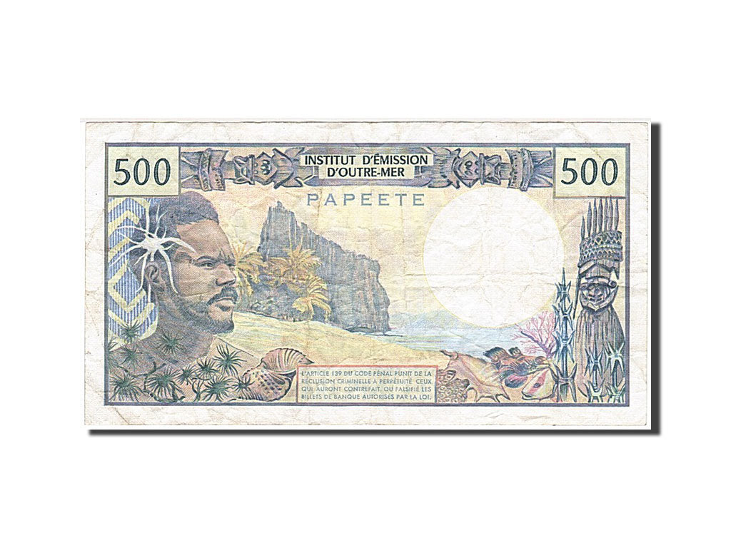 French Pacific Territories, 500 Francs, 1992, KM #1a, VG(8-10), 08626945