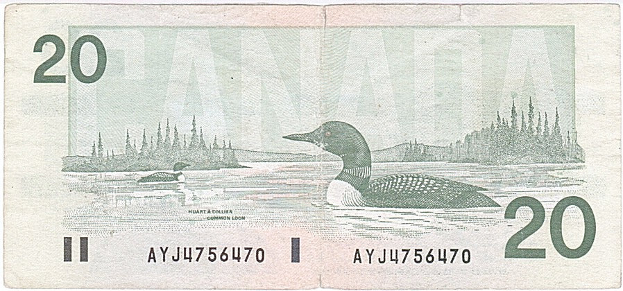 Banconote, Canada, 20 Dollars, 1991, BB+