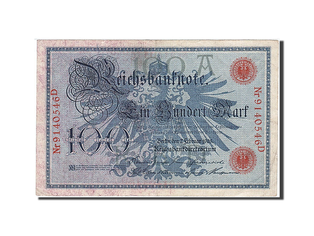 Biljet, Duitsland, 100 Mark, 1908, 1908-02-07, TTB