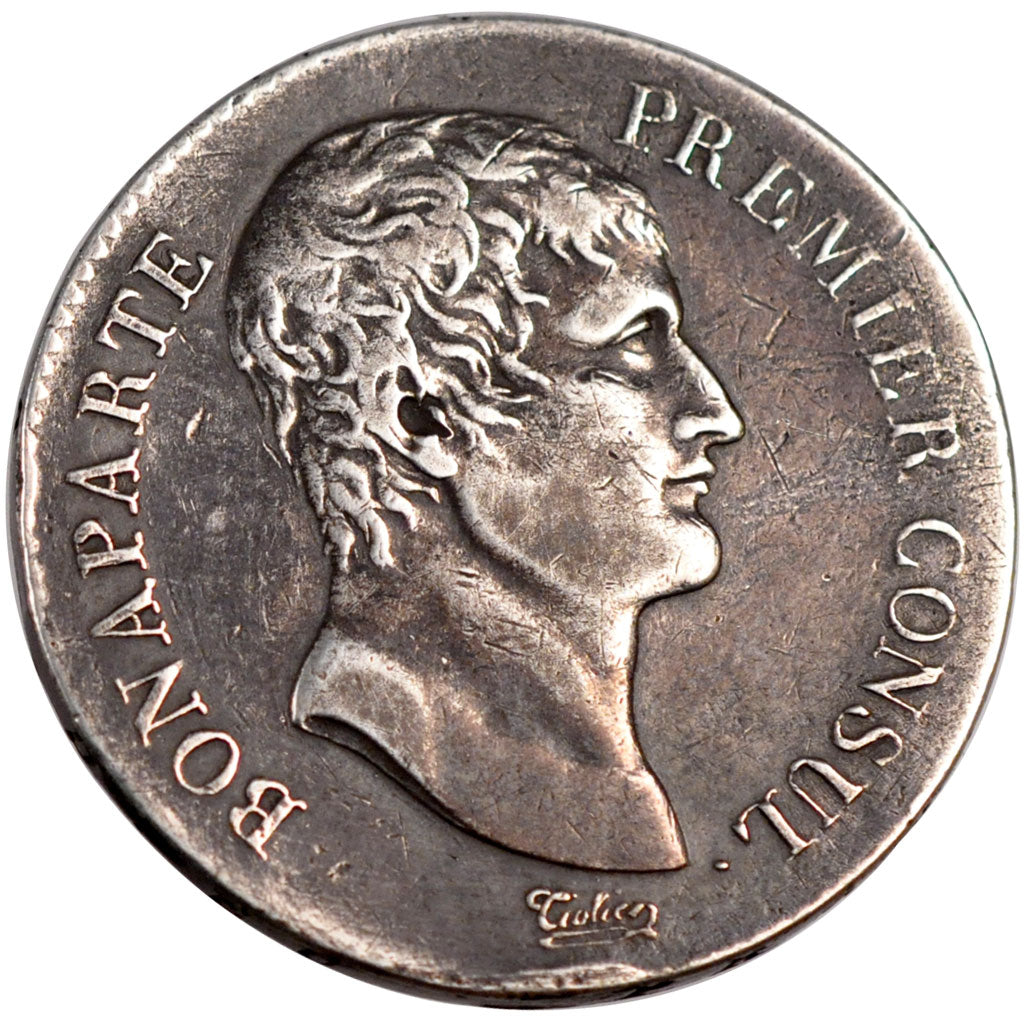 FRANCE, 5 Francs, 1802, Paris, EF(40-45), Silver, Gadoury #577, 24.86