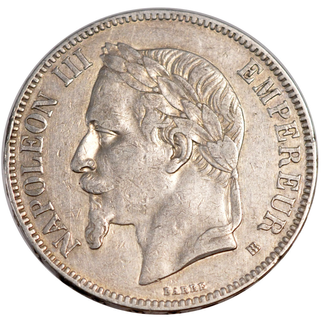 Second Empire, 5 Francs Napoléon III tête laurée