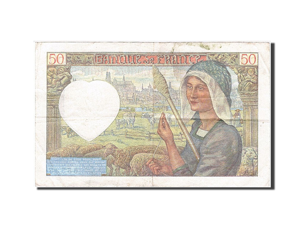 France, 50 Francs, 50 F 1940-1942 ''Jacques Coeur'', 1941, KM #93, 1941-04-24,..