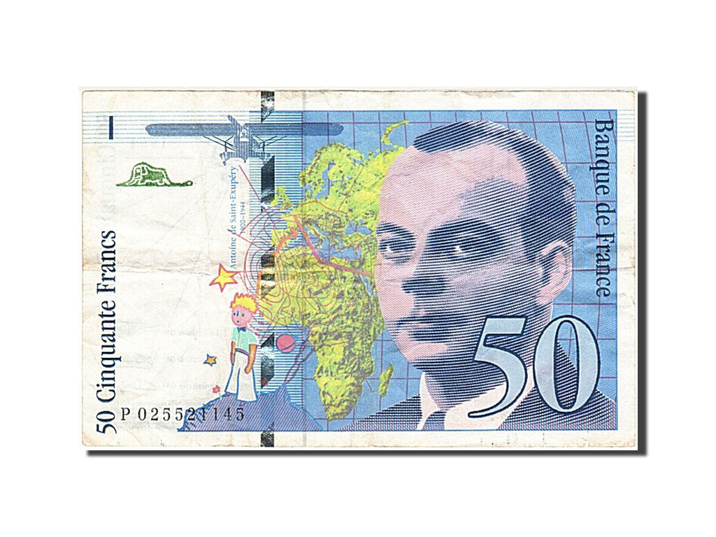 France, 50 Francs, 50 F 1992-1999 ''St Exupéry'', 1994, KM #157Aa, VF(20-25), P