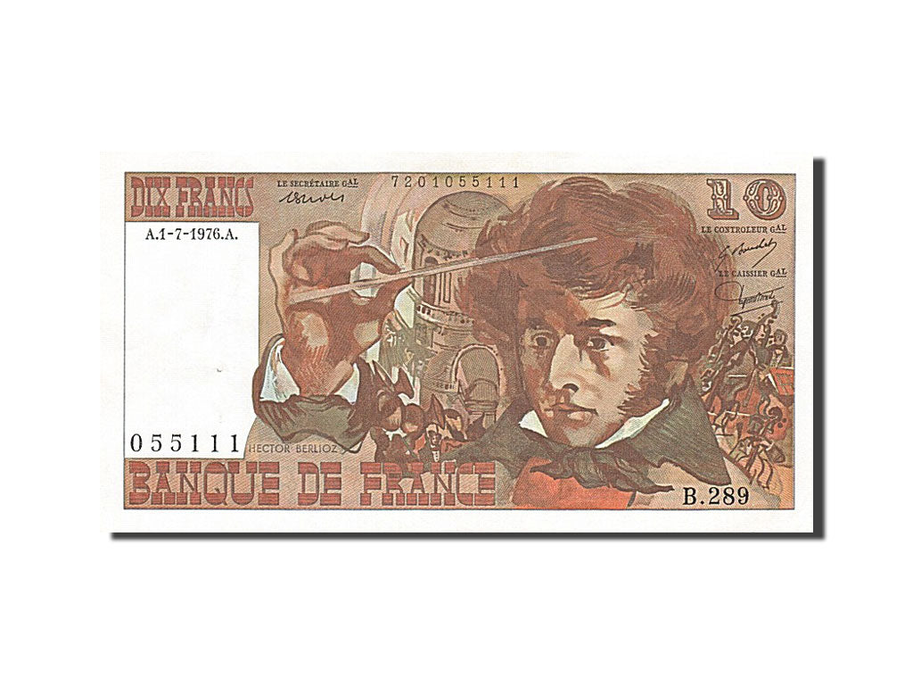 Banconote, Francia, 10 Francs, 10 F 1972-1978 ''Berlioz'', 1976, 1976-07-01