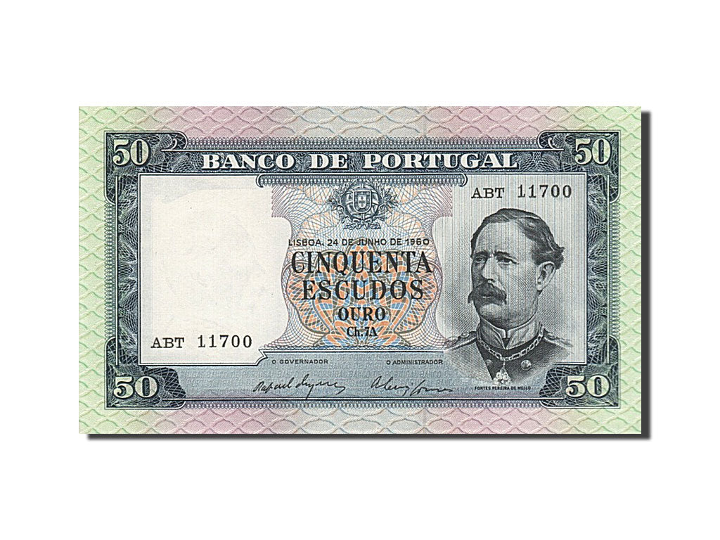 Banknote, Portugal, 50 Escudos, 1960, 1960-06-24, UNC(65-70)