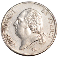 FRANCE, Louis XVIII, 5 Francs, 1824, Paris, KM #711.1, AU(50-53), Silver,...