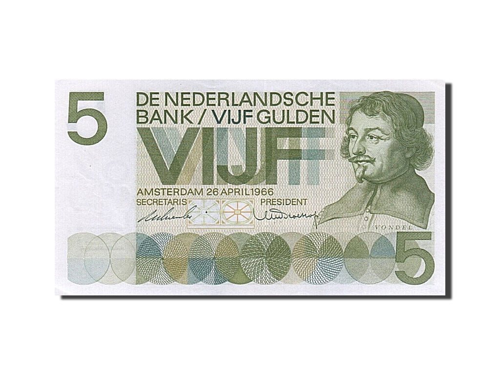 Netherlands, 5 Gulden, 1966, KM #90a, 1966-04-26, UNC(65-70), 2 BC 027875