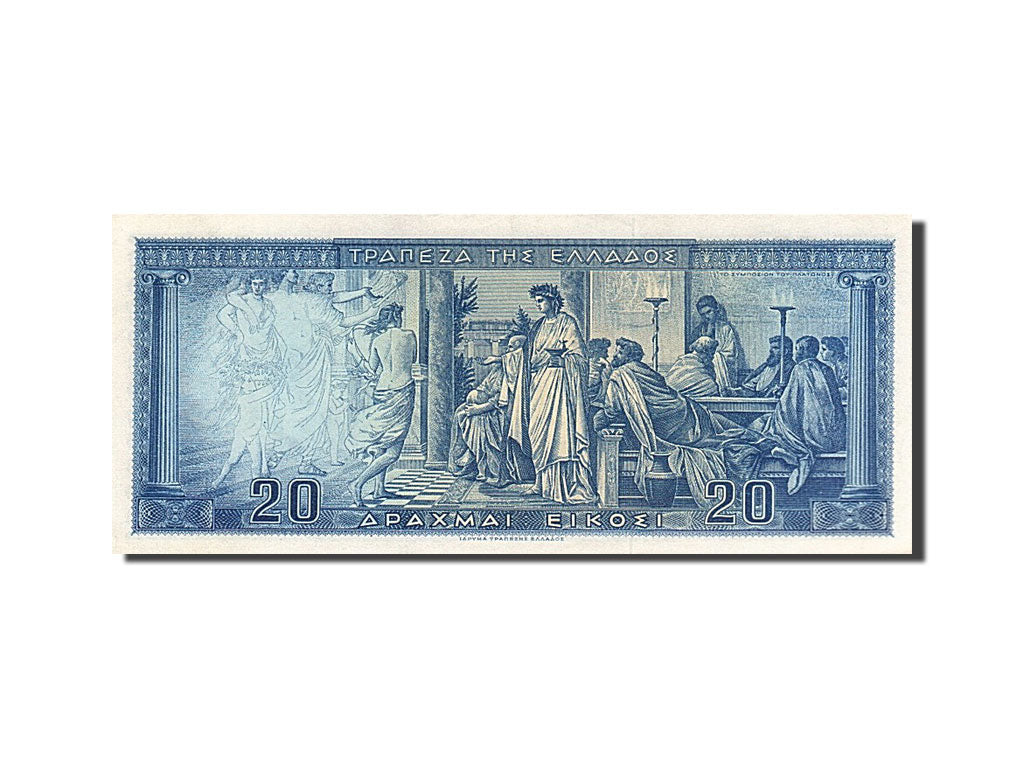 Greece, 20 Drachmai, 1955, KM #190a, 1955-03-01, UNC(65-70), E.09 871149