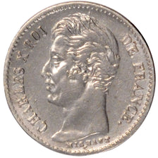 FRANCE, Charles X, 1/4 Franc, 1827, Paris, KM #722.1, AU(55-58), Silver,...