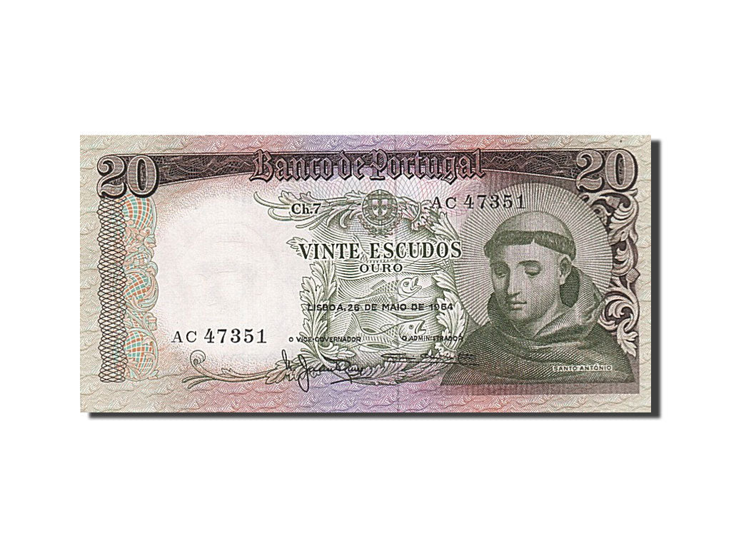 Banknote, Portugal, 20 Escudos, 1964, 1964-05-26, UNC(65-70)