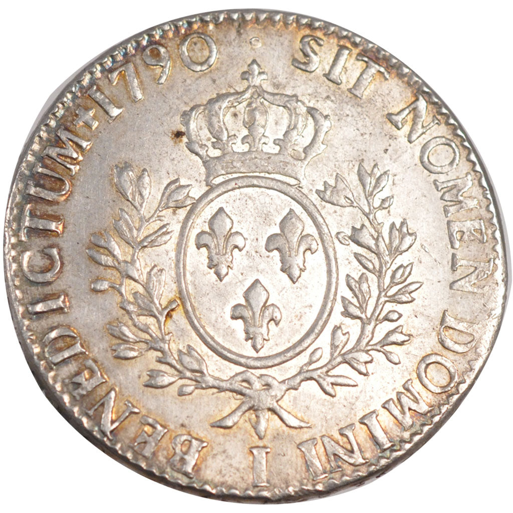 FRANCE, Écu aux branches d'olivier, ECU, 1790, Limoges, KM #564.7, AU(50-53), ..
