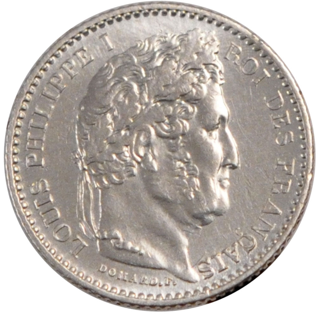FRANCE, Louis-Philippe, 25 Centimes, 1845, Rouen, KM #755.2, AU(55-58), Silver,.