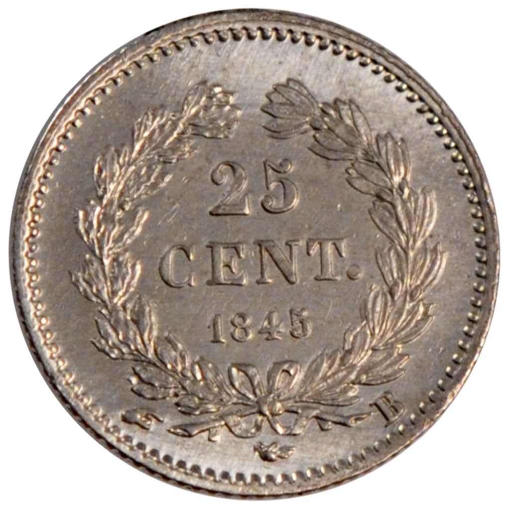 FRANCE, Louis-Philippe, 25 Centimes, 1845, Rouen, KM #755.2, AU(55-58), Silver,.