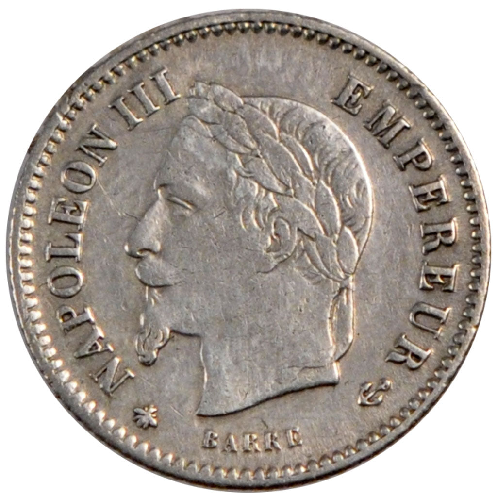 FRANCE, Napoléon III, 20 Centimes, 1867, Paris, KM #808.1, EF(40-45), Silver, G.