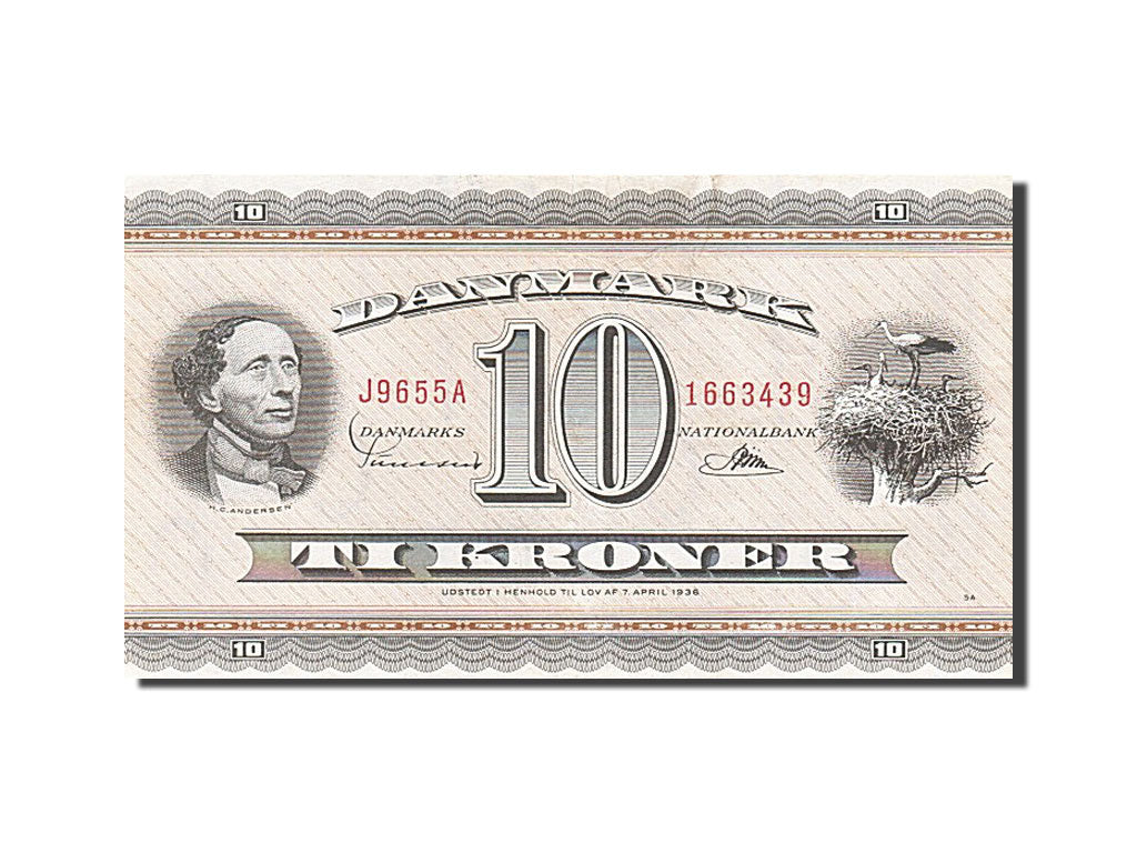 Denmark, 10 Kroner, 1963, KM #44s, AU(55-58), J 9655 A