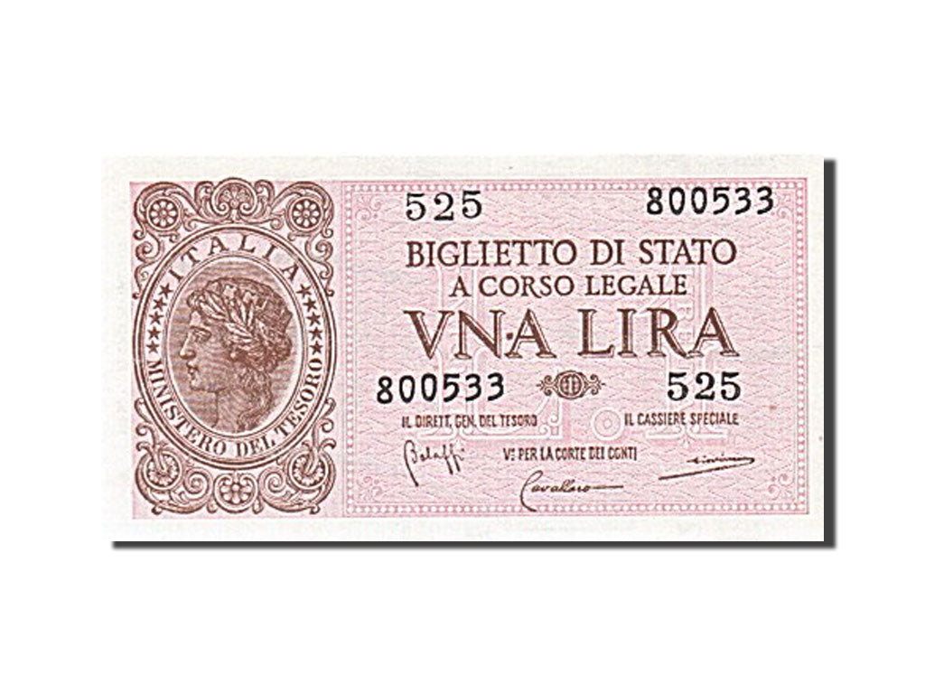 Italie, 1 Lira, type 1944