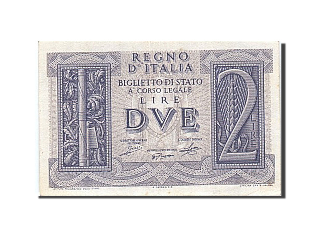 Italy, 2 Lire, 1939, KM #27, 1939-11-14, AU(55-58), 217 721844