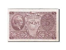 Biljet, Italië, 5 Lire, 1944, 1944-11-23, TTB