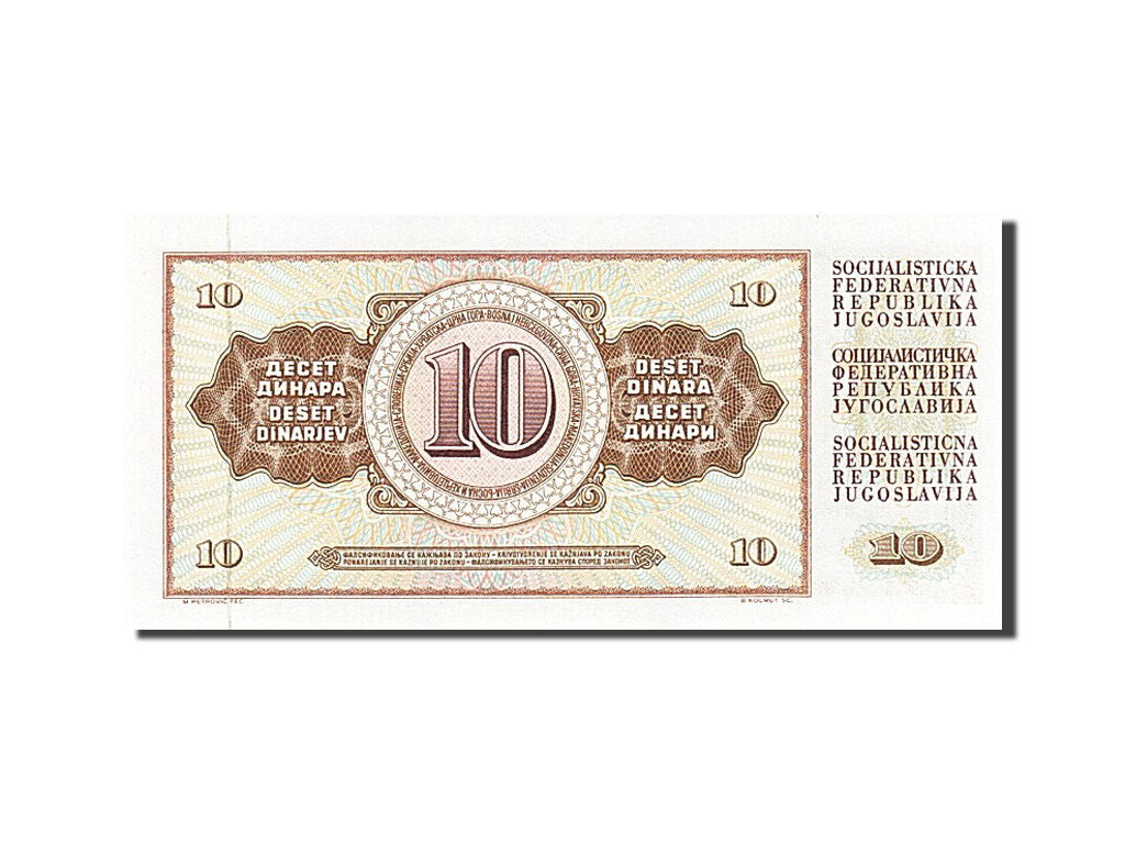 Banknote, Yugoslavia, 10 Dinara, 1968, 1968-05-01, UNC(65-70)