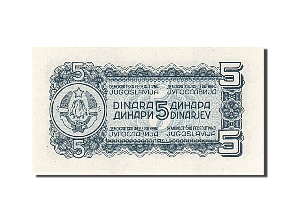 Yugoslavia, 5 Dinara, 1944, KM #49a, UNC(65-70)