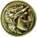 Monnaie, Lesbos, Mytilene, Helios, Hecté, 377-326 AV JC, TTB+, Electrum