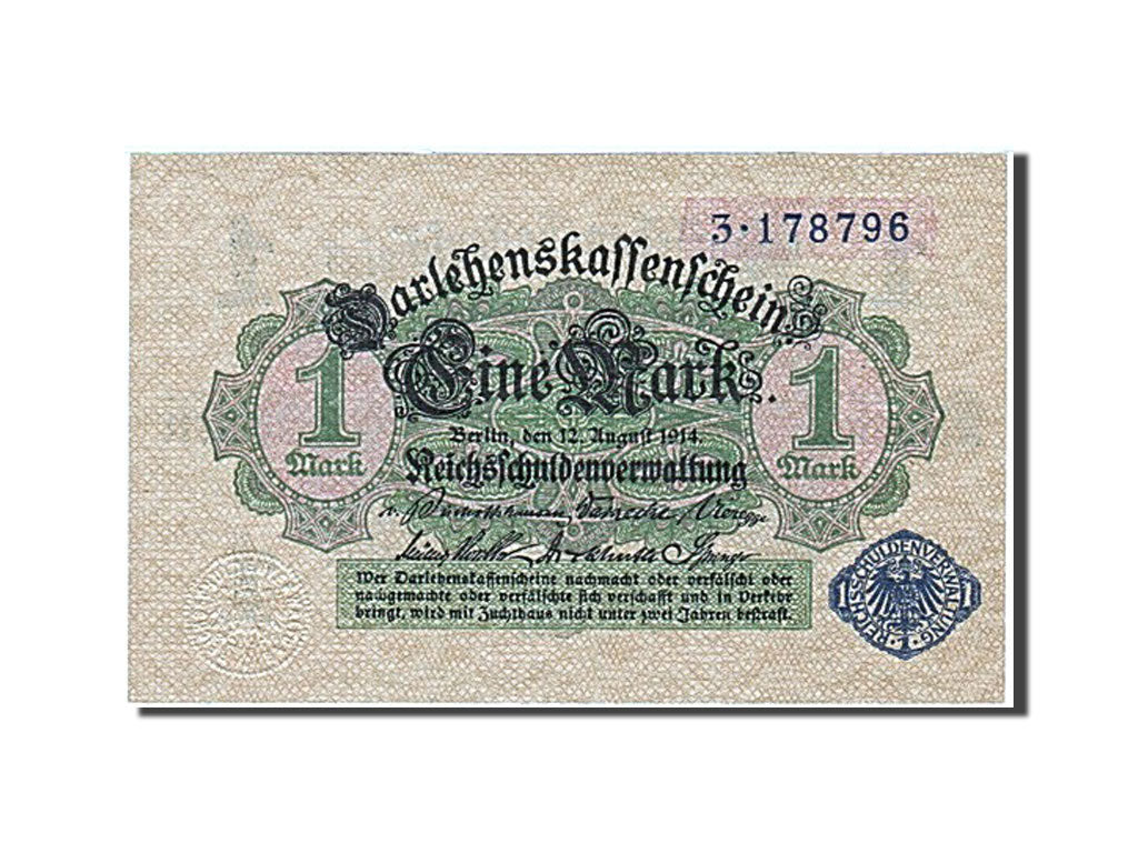 Germany, 1 Mark, 1914, KM #51, 1914-08-12, UNC(63), 3178796