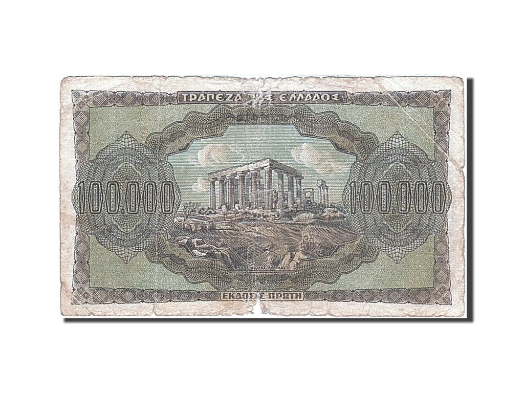 Grèce, 100 000 Drachmai, type 1944