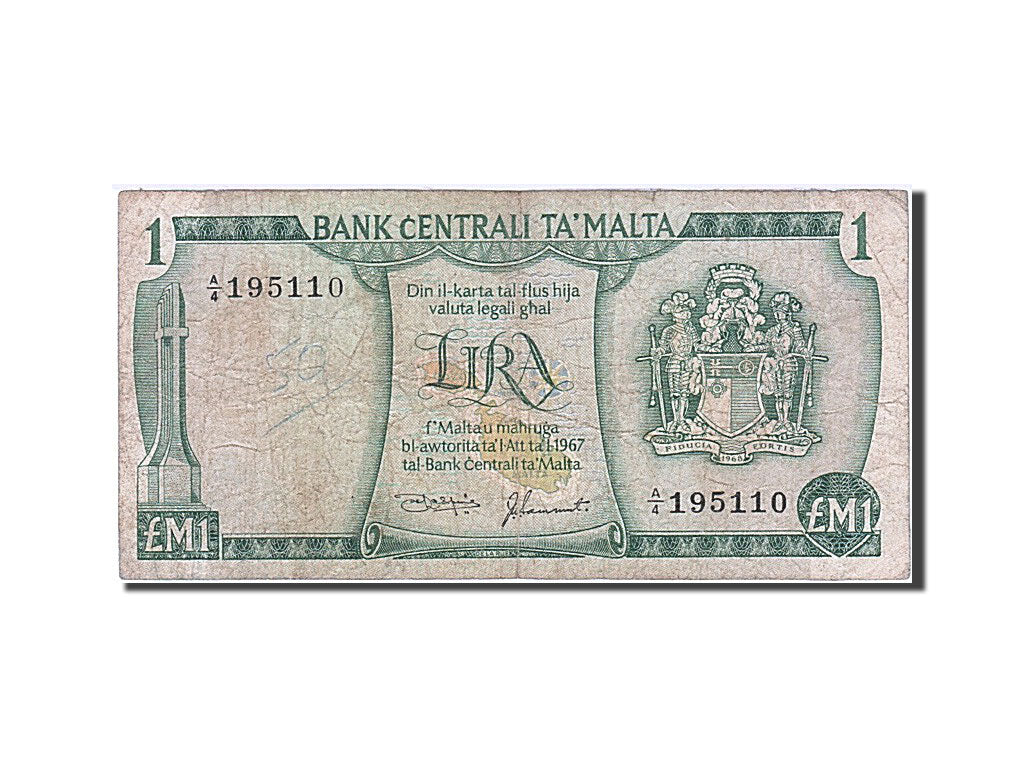 Malta, 1 Lira, 1967, KM #31a, VF(20-25), A/4 195110