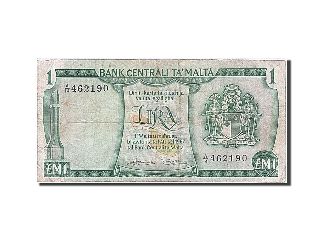 Malta, 1 Lira, 1967, KM #31a, VF(20-25), A/14 462190