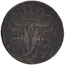 DENMARK, 1/2 Skilling, 1762, Copenhagen, KM #577.2, EF(40-45), Copper, 3.14