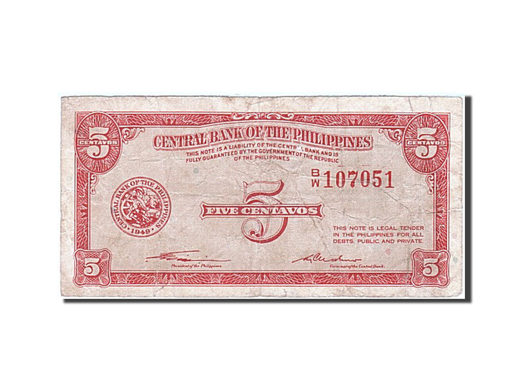 Philippines, 5 Centavos, 1945, KM #125a, EF(40-45), B/W 107051