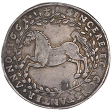GERMAN STATES, Thaler, 1661, Clausthal, KM #211, AU(50-53), Silver, 28.69
