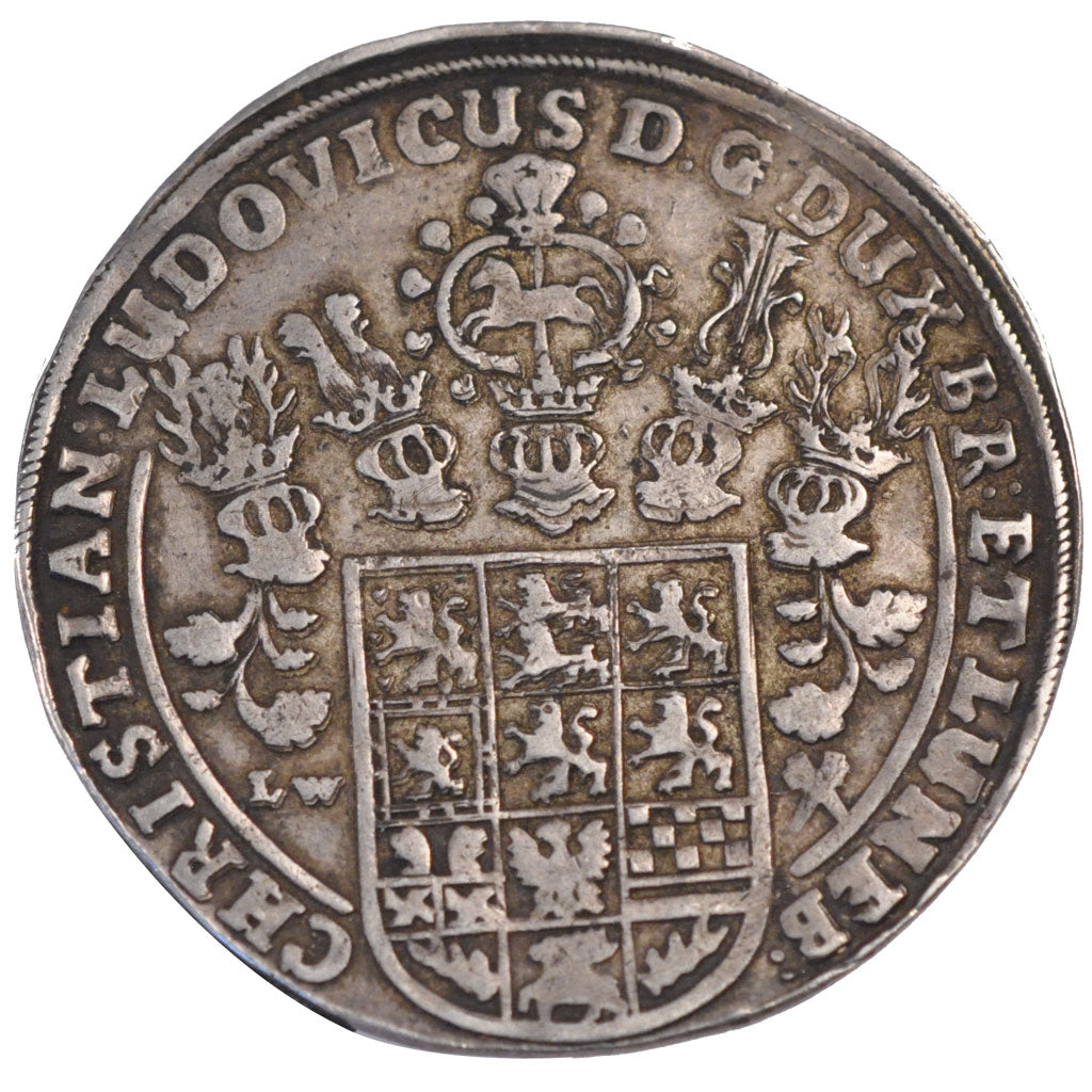 GERMAN STATES, Thaler, 1661, Clausthal, KM #211, AU(50-53), Silver, 28.69