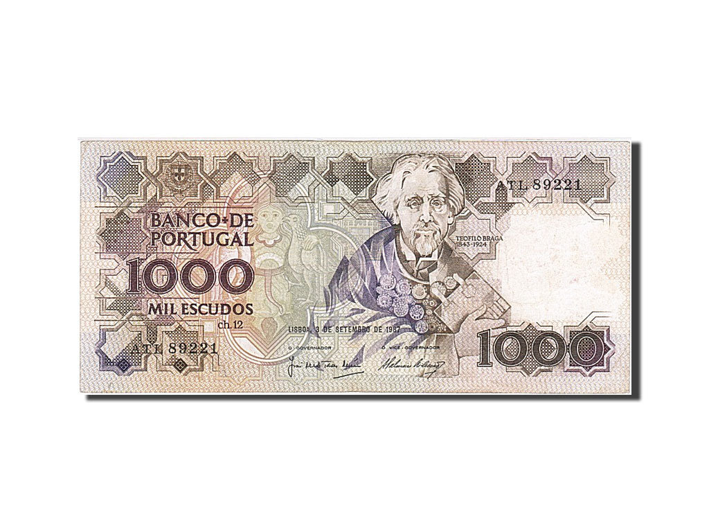 Portugal, 1000 Escudos, 1987, KM #181d, 1987-09-03, EF(40-45), ATL 89221
