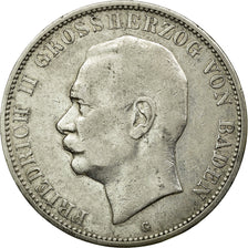 Moneta, Stati tedeschi, BADEN, Friedrich II, 5 Mark, 1908, Stuttgart, BB