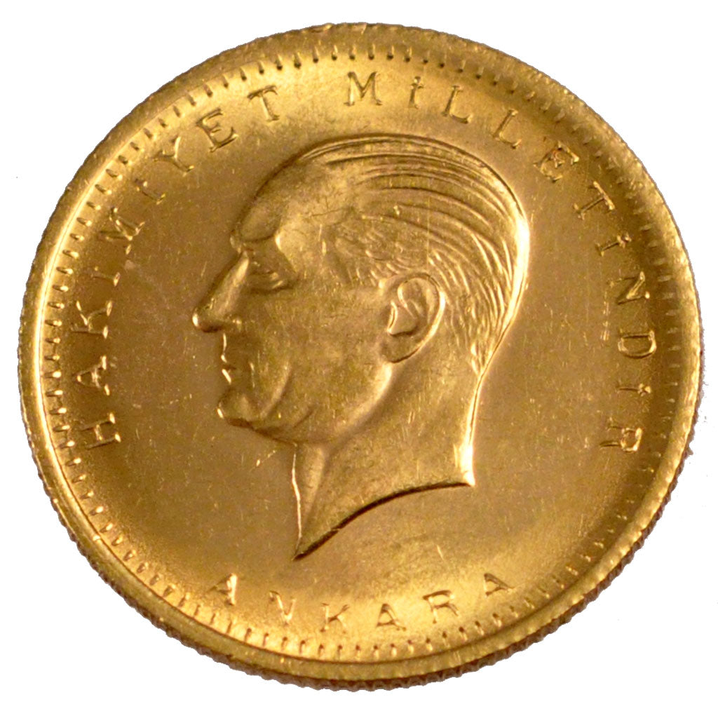 TURKEY, 100 Kurush, 1976, Ankara, KM #855, MS(60-62), Gold, 7.22