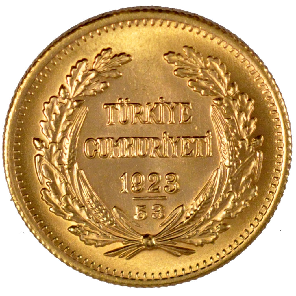 TURKEY, 100 Kurush, 1976, Ankara, KM #855, MS(60-62), Gold, 7.22