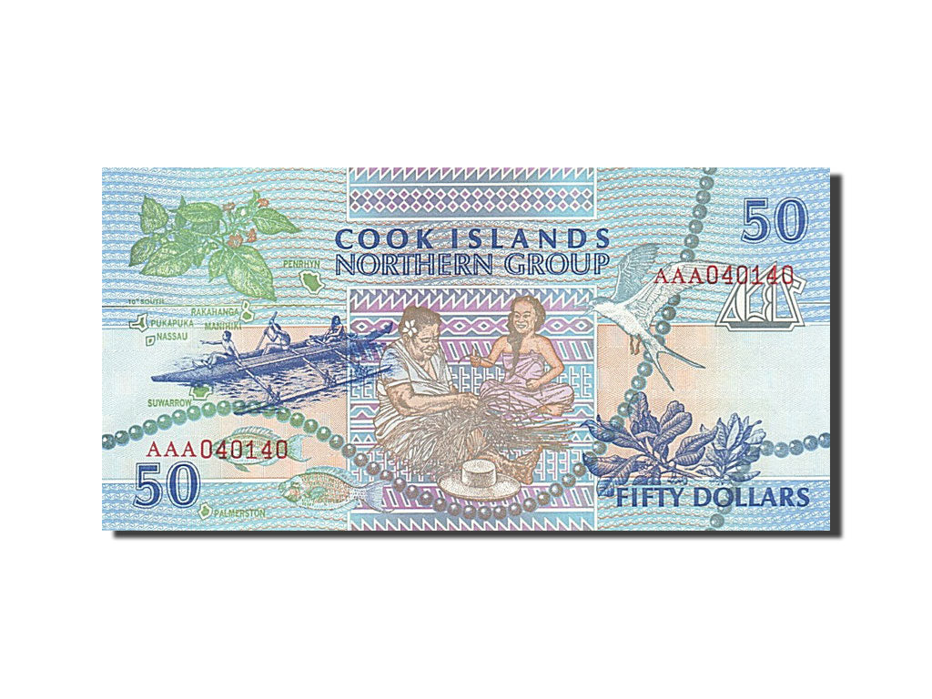 Banconote, Isole Cook, 50 Dollars, 1992, FDS