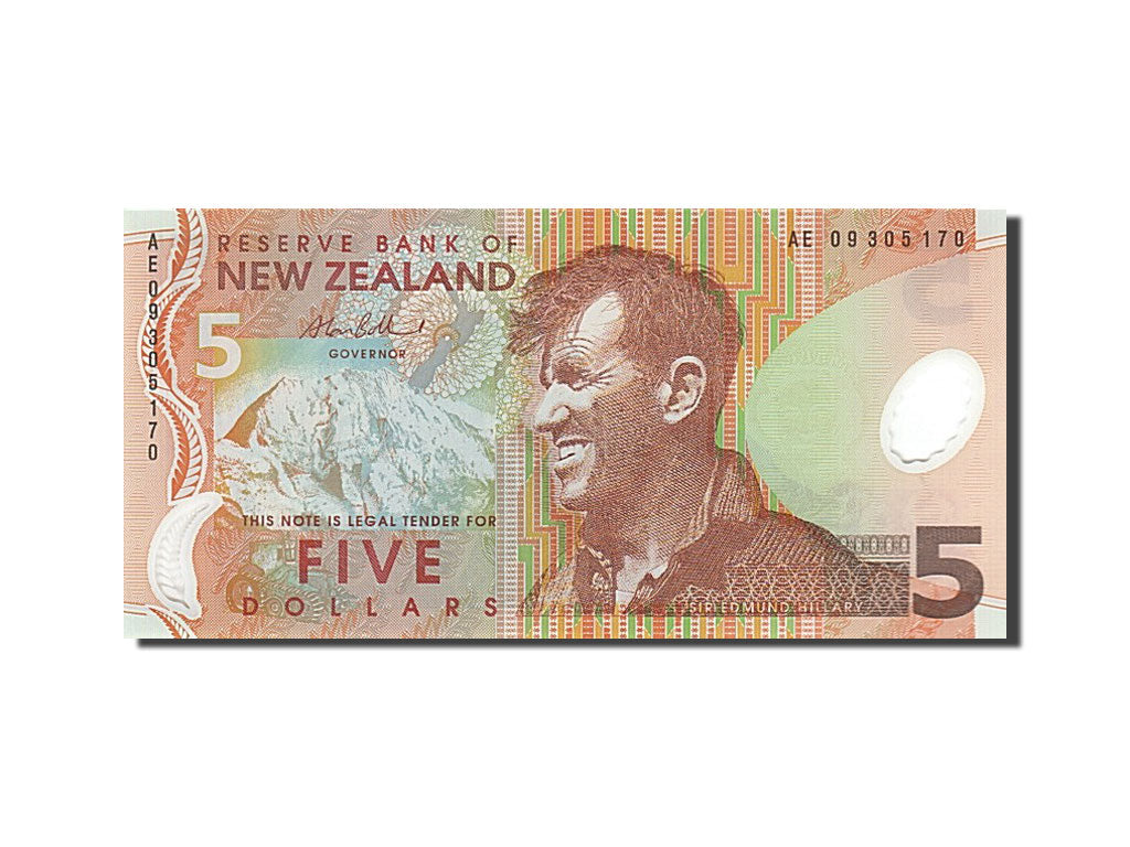 New Zealand, 5 Dollars, KM #185b, UNC(65-70), AE 09305170